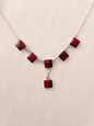 Crimson Grace: Red Jade Silver Necklace